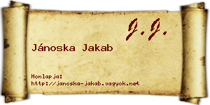 Jánoska Jakab névjegykártya